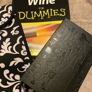 Black Embossed Wine Journal Book and Accessories
